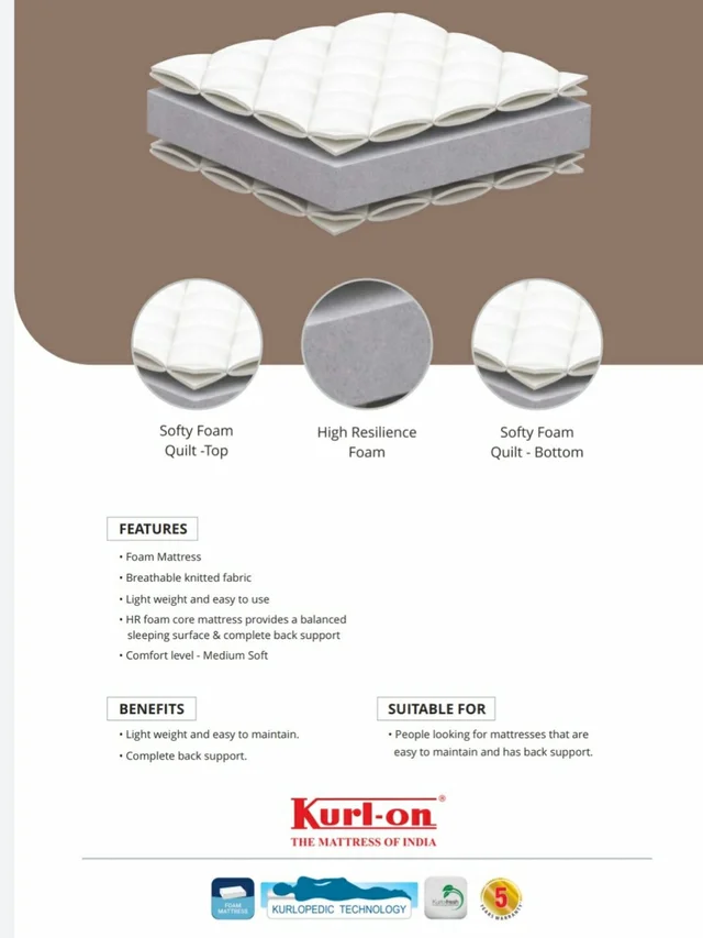 Kurlon Diamond 5 Inch Mattress Foam Mattresses