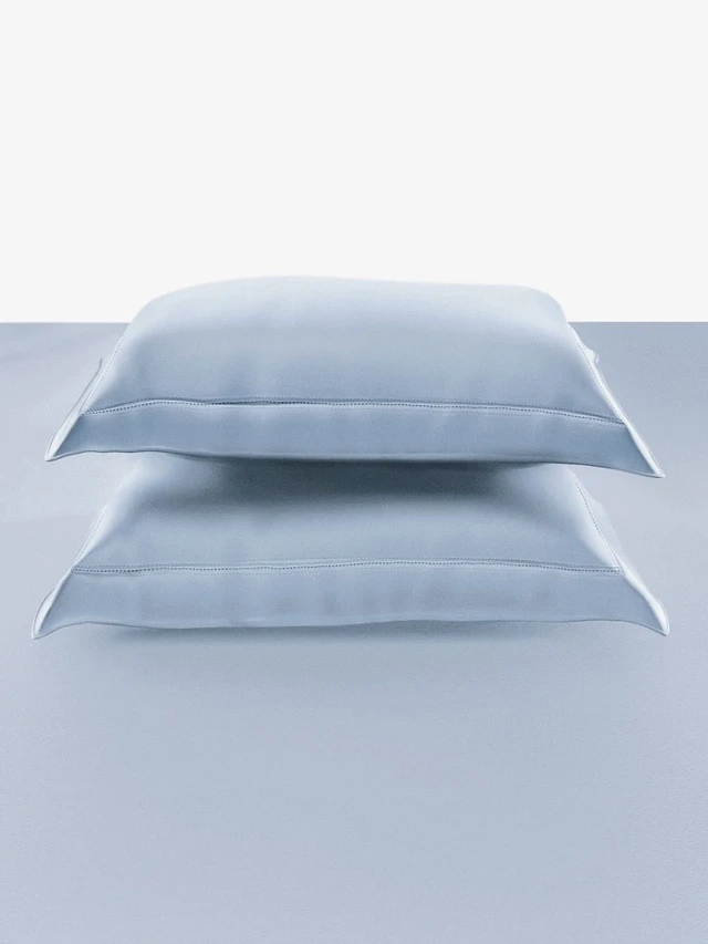 King size BedSheet Plain 400 Tc Cotton Double Bed sheet Heavy Tc 108" X 108" Pale Blue - 2.74 M X 2.74 M