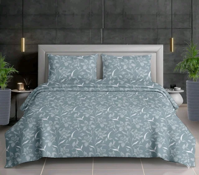 Pure Cotton Super King Size Bedsheets 3 Meter X 3 Meter with 2 pillow covers 400 Tc Heavy Premium Quality Smooth Bedsheet Shop Online