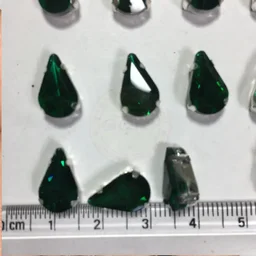 Teardrop Clip Clip Stone 12x 8mm - Green, 10 Pieces