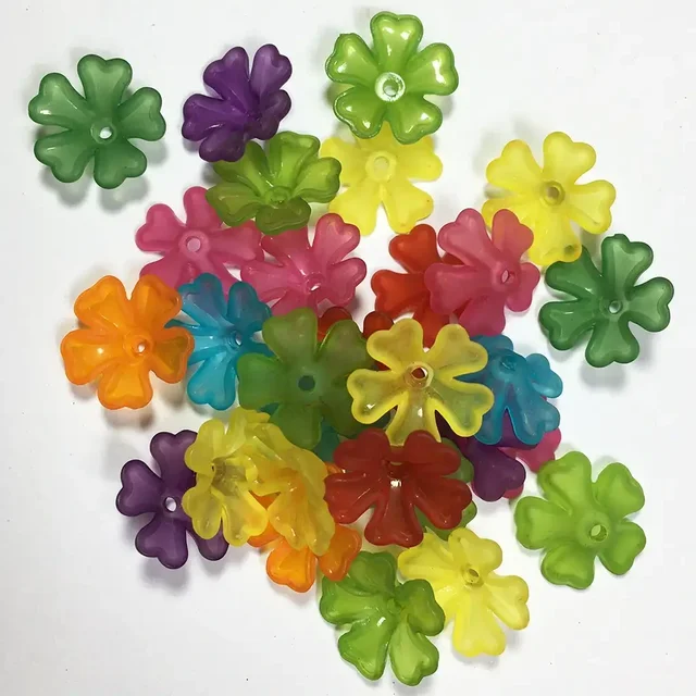 17mm Mixed Color Clear Flower Shape Brooch Material