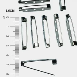 3-Hole Silver Color Brooch Clasps for Jewellery Making - 10 pieces