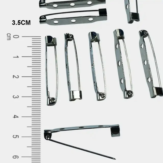3-Hole Silver Color Brooch Clasps for Jewellery Making - 10 pieces