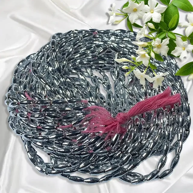 4MM Silver Beads Bunch 12 line Eye Shape – A1 quality