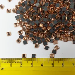 Kundan Stone 3mm Copper Color Flat Back Framed Triangle Shape - Copper, 50gms, 3MM, Triangle