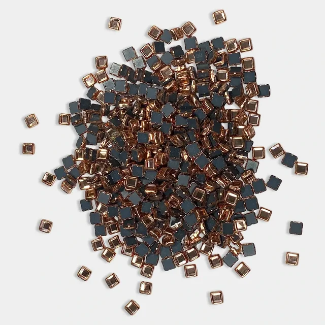 Kundan Stone 3mm Copper Color Flat Back Framed Triangle Shape - Copper, 50gms, 3MM, Triangle