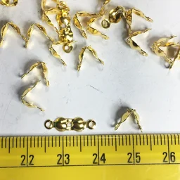 Gold Color Bead Clasps or Crimp Ends for Jewelry Making and Crafts - 10gms