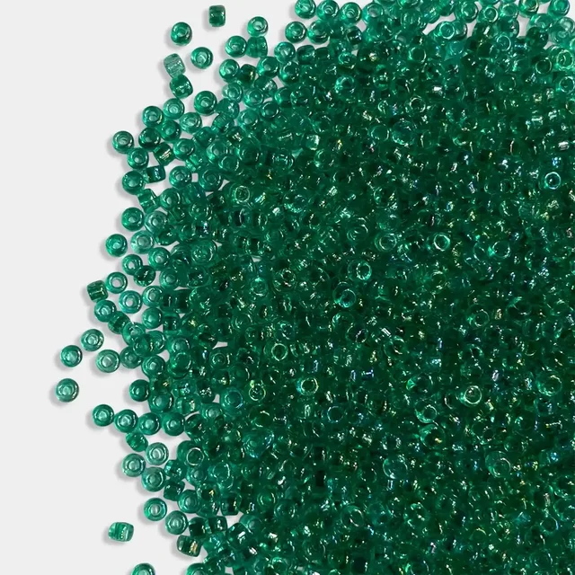 Glass Seed Beads in Peacock Green Color 10-0 2mm - 50 grams