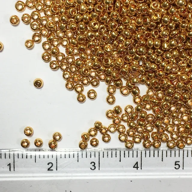 Priso Brand Beads 12-0 Gold Color - 100 Grams Pack - 100 grams