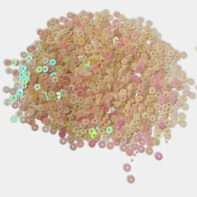 Round Shape Sewing Shiny or Rainbow Sequins Baby Pink Iridescent Color 4MM (20grams)