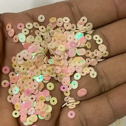 Round Shape Sewing Shiny or Rainbow Sequins Baby Pink Iridescent Color 4MM (20grams)