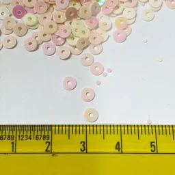 Round Shape Sewing Shiny or Rainbow Sequins Baby Pink Iridescent Color 4MM (20grams)