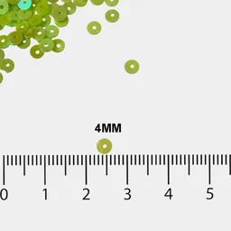 Round Shape Sewing Shiny or Rainbow Sequins Lime Green Iridescent Color 4MM (20grams)