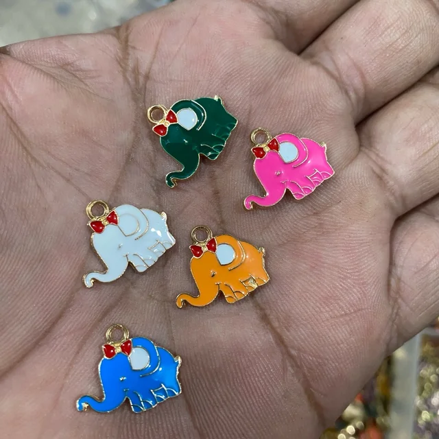 Elephant Charms (Random Colors) - Pack of 6pcs