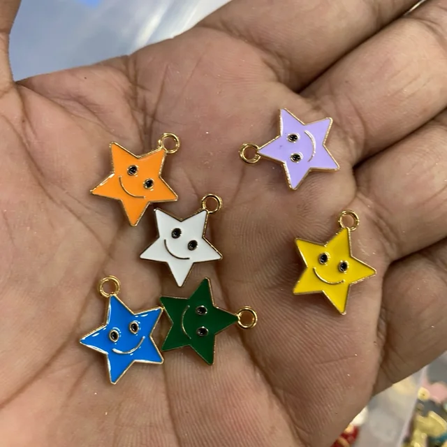 Smile Star Charms (Random Colors) - Pack of 6pcs