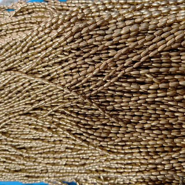 Rice Beads Dull Gold Color 3mm -1 Bunch (12 Lines)