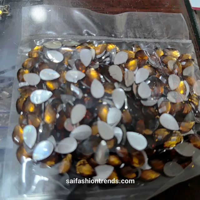 8x5 Plain Drop Kundan -10 Grams Honey Color 