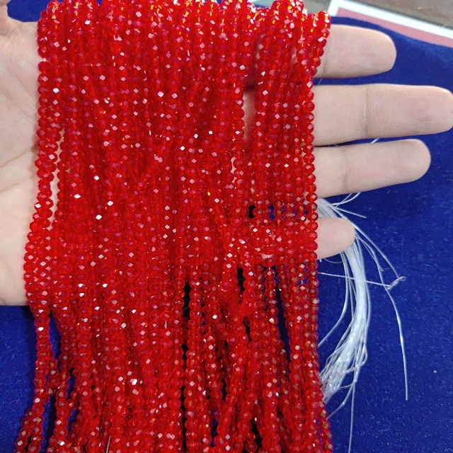 3mm Round Crystal -1 Line (Red Color)