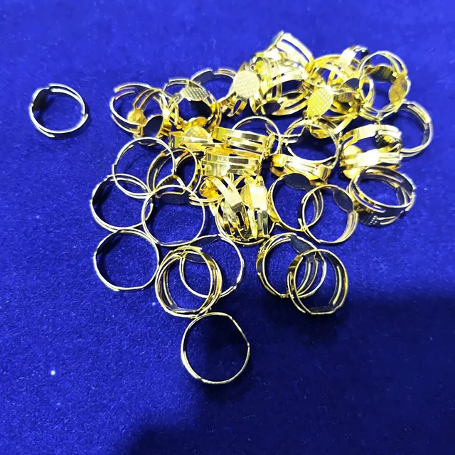 Finger Ring Gold Color -size adjustable Type (10 Grams Approx 16 Pieces)