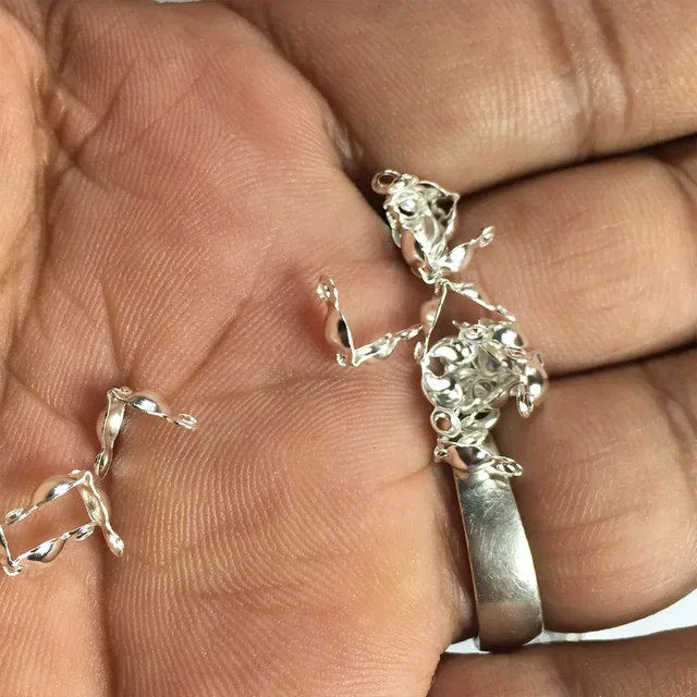 Silver Color Bead Clasps or Crimp Ends for Jewelry Making and Crafts - 10gms