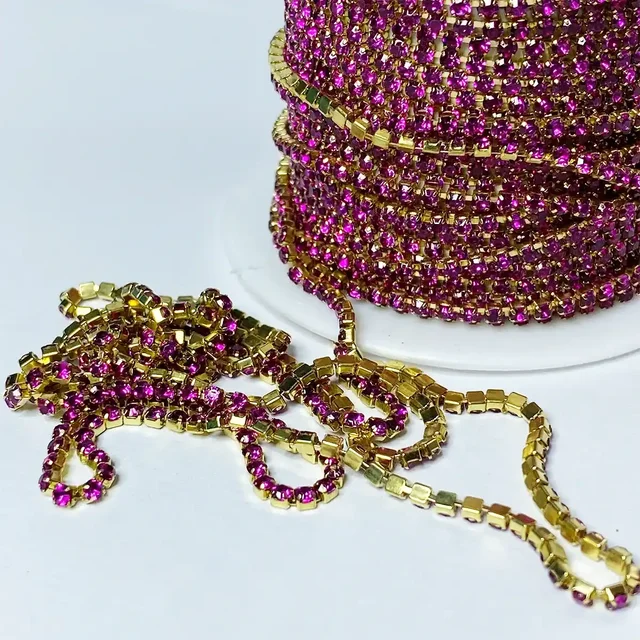 Stone Chain Rose Color Size No.14PP – 2 Meter - 14PP