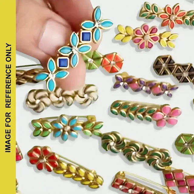 3-Hole Silver Color Brooch Clasps for Jewellery Making - 10 pieces