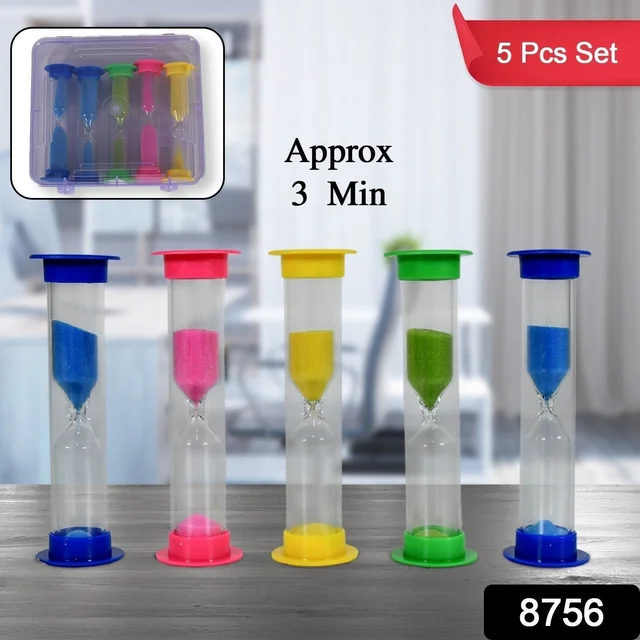 PLASTIC HOURGLASS SAND TIMER SET AND 3 SAND CLOCK FOR KITCHEN,OFFICE&KIDS