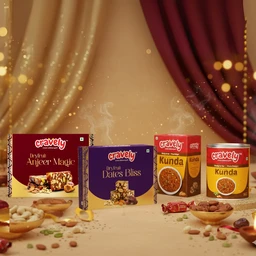 Cravely Kunda Pouch (250g) + Kunda Tin (500g) + Dryfruit Dates Bliss (200g) + Dryfruit Anjeer Magic (200g)