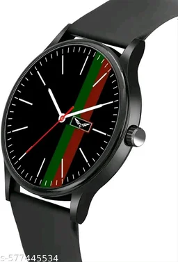 ALEXEI Premium Silicone Belt | Durable & Trendy Analog Watch - For Men And Boy's - Black