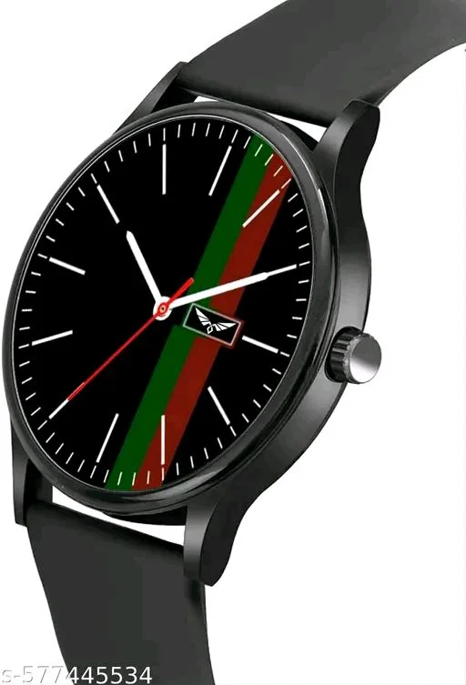 ALEXEI Premium Silicone Belt | Durable & Trendy Analog Watch - For Men And Boy's - Black