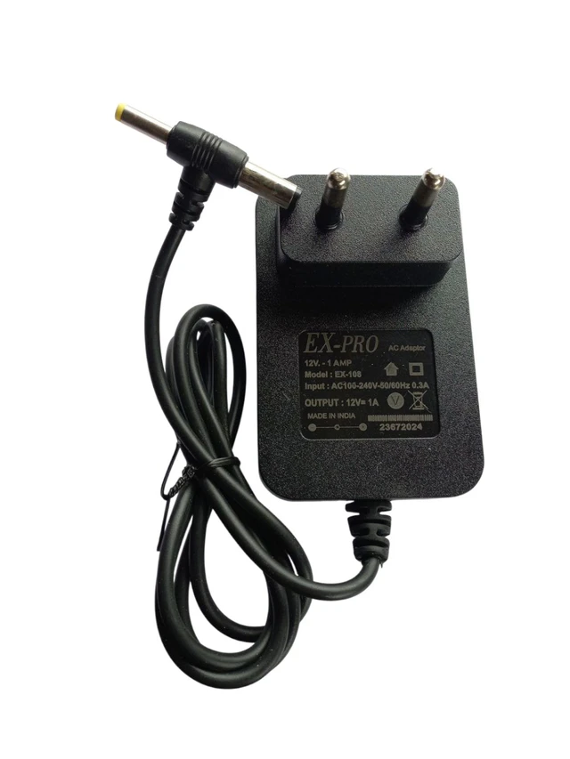 12v 1Amp Adaptor With Dc + Sony Pin,( 2.5 Mota+Sony Patla Pin) (Exp-pro)