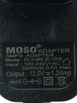12v 1Amp Adaptor With Dc Pin(Mota Pin) (Moso)