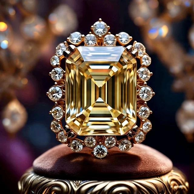 Yellow, Emerald Cut Diamond, 5 Cts, IGI Certified 