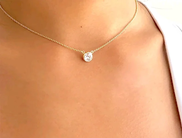 Solitaire 2 cts LGD Diamond Necklace , With 20  Inch Chain 