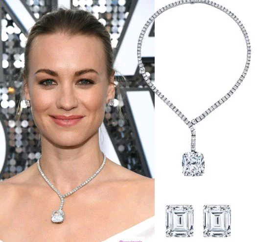 Designer Neckliner with Earring ,  Center Asscher 7cts Diamond LGD VVS