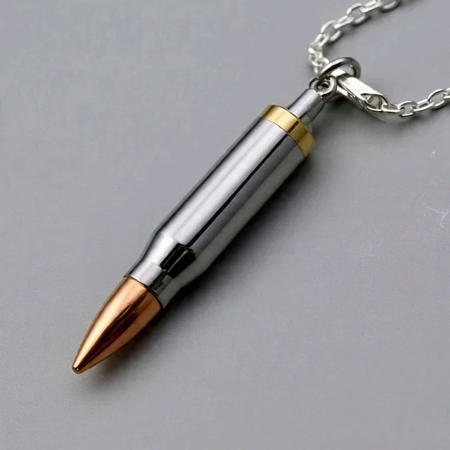 Bullet Pendant,  Yellow & White Tone, 925 Silver 