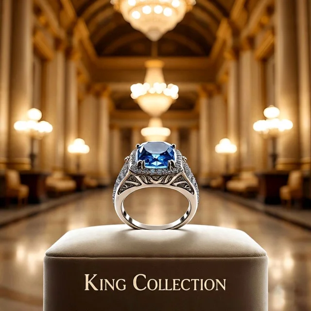 Blue Diamond LGD , Mens Solitaire Ring