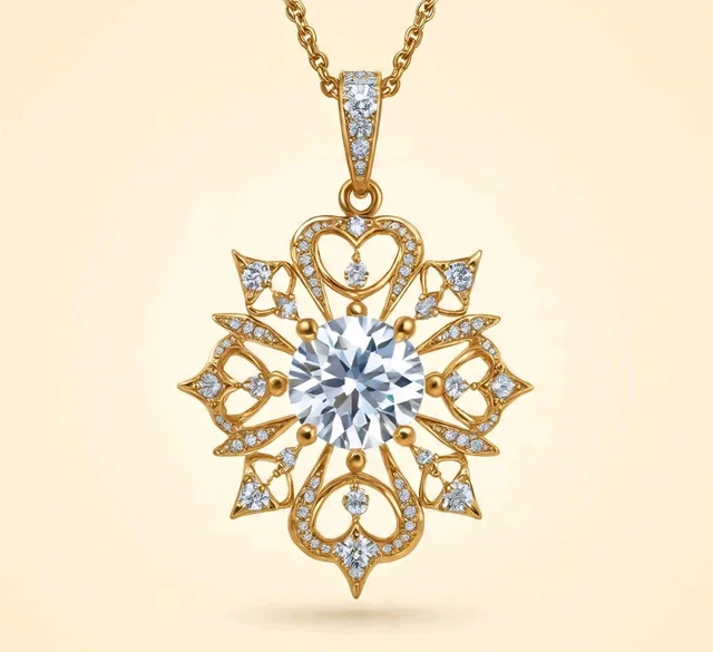 Solitaire Pendant, Inspired By Flowers 