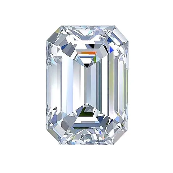 Emerald Shape LGD,  White, 3 Cts,  IGI Certified 