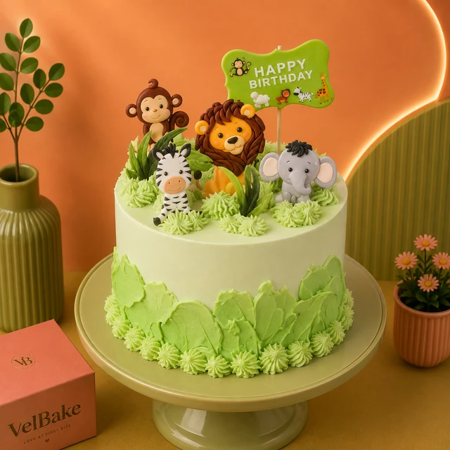 Jungle Adventure Kids Birthday Cake