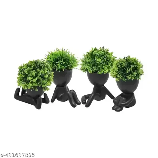 Artificial Mini Plant Pots | Human Shaped Pots Bonsai Wild Artificial Plant  | Home Decor