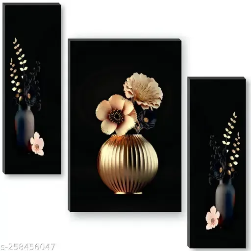 Set of 3 Fkower Pot UV textured |home decor