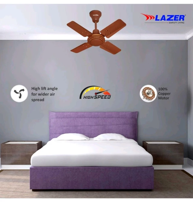 (RRSF) Lazer ECS 600mm Anti Dust Ceiling Fan (smoke Brown)