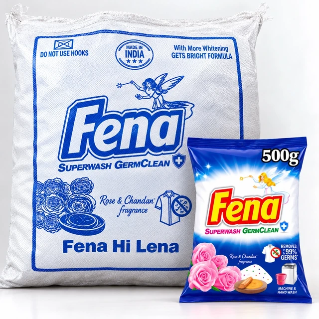  Fena Detergent Powder ₹43 (50pc)