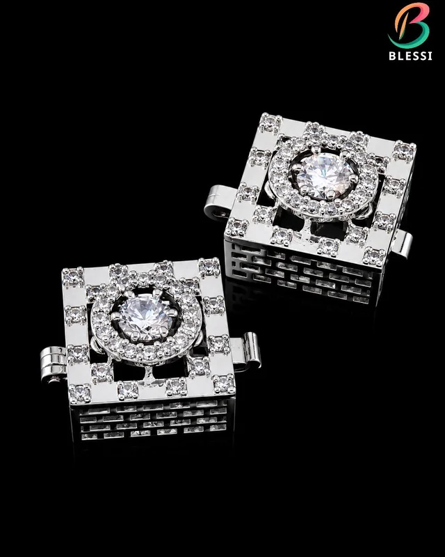Creative Button Cover Cum Cufflinks White For All Type Of Dressing - BL-003-2