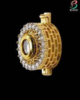 BLESSI Creative Button Cover White For Male & Female - BL-006-1 - White, Gold Plating