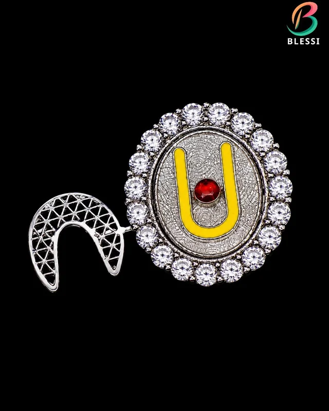 BLESSI Special button covers made for Swaminarayan devotees - suitable for both men and women.- bl-009-grh - Rhodium Plating, Yellow