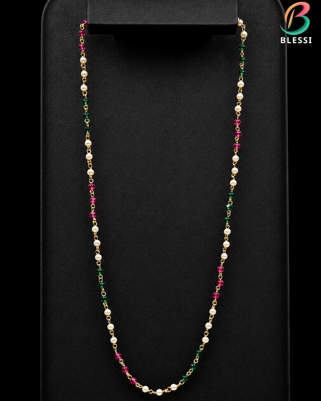 Pearl Beads Multi Color 2mm 1 Line Mala - gm-019
