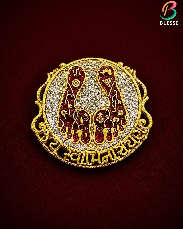 Swaminarayan Faith Charanarvind Sign Brooch Cum Pendant - Hb002