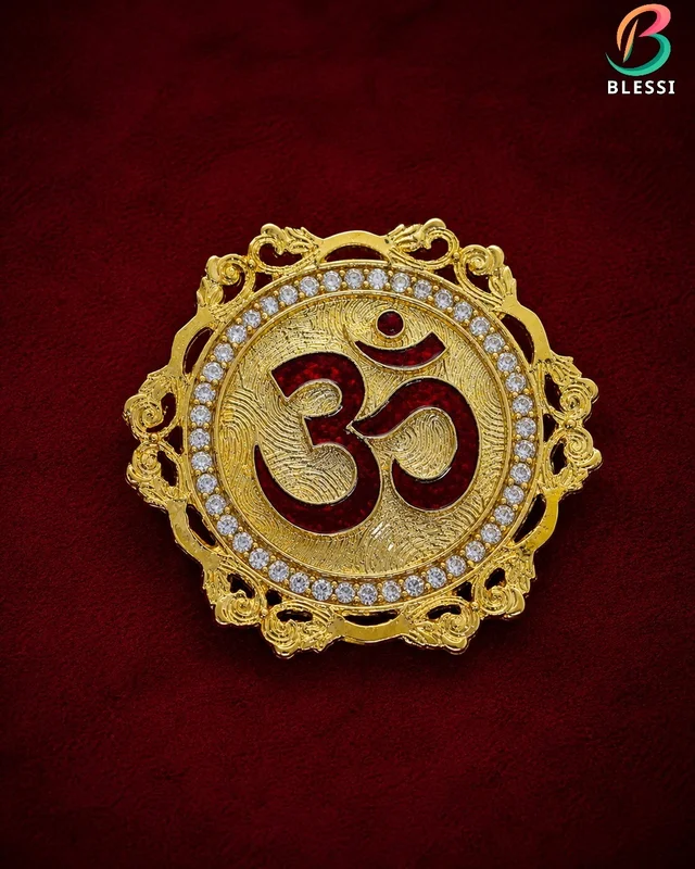 Om Sound of Universe CZ Stone Studded Brooch Cum Pendant - Hb004